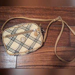 Giani Bernini Straw plaid convertible bag